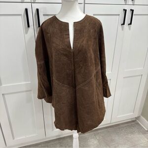 Vintage Silhouettes Brown suede Women's Cape Jacket Sz XL